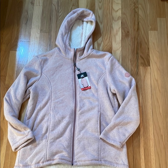 ZEROXPOSUR XXL Heather Pink Hooded Zip-Up Jacket - Picture 1 of 8